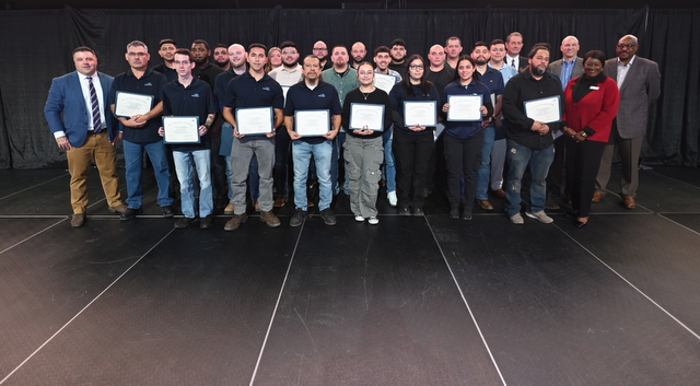 Recent graduates of Standardaero's Mechanic Engine Training Program