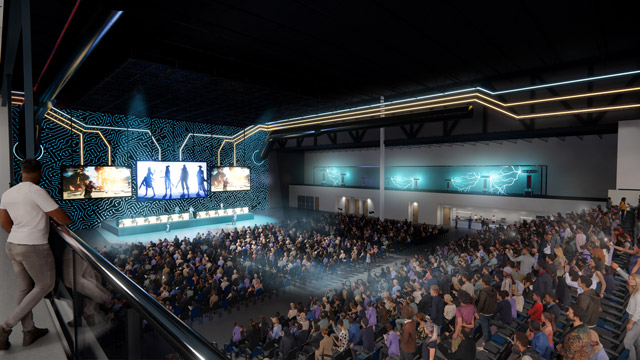 Tech Port Center + Arena rendering
